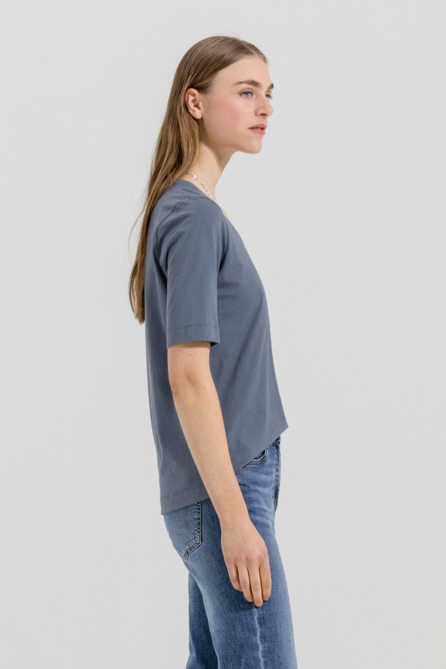 t-shirt-luisa-cerano-bawełan organiczna lekki miły butik luisa denim blue