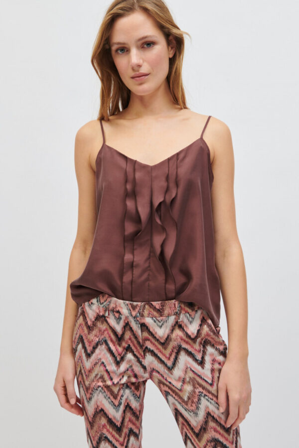 t-shirt-luisa-cerano-top rokloszowany na ramiaczkach jedwab butik luisa bydgoszcz