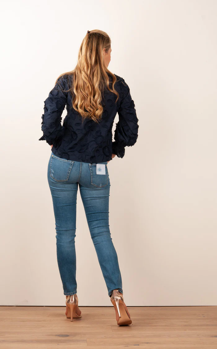 spodnie-cambio-jeansy zdobione cyrkonie klasyczne grafit butik luisa