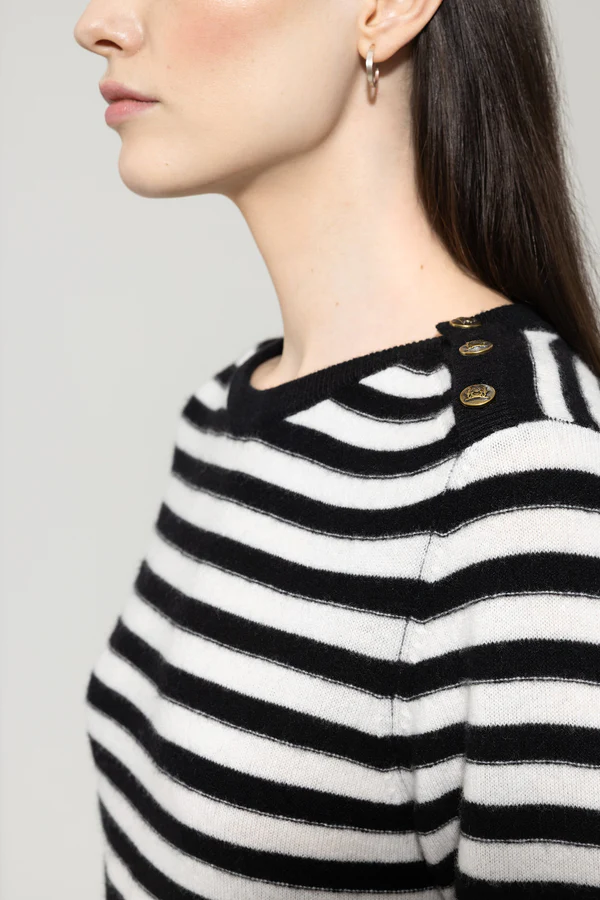 sweter-luisa-cerano-metalowe guziki kaszmir paski mankiety butik bydgoszcz