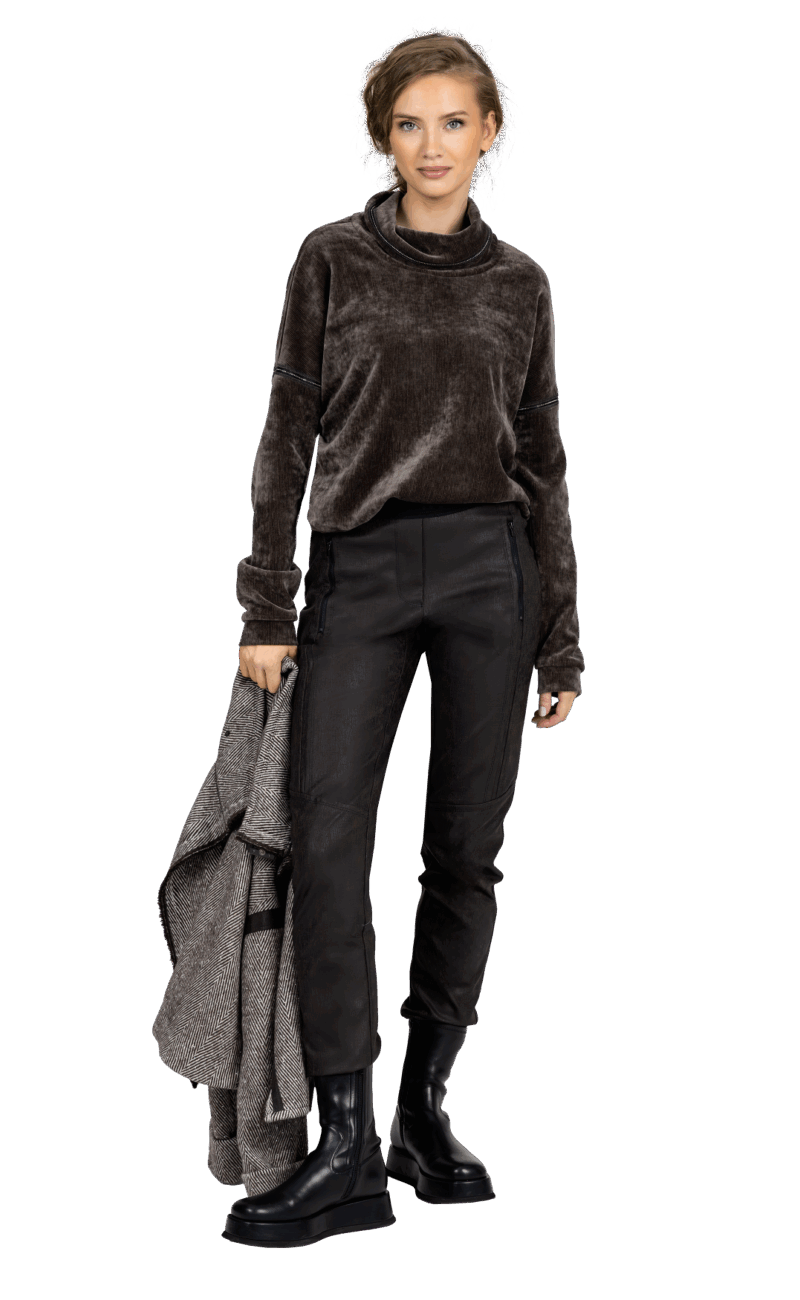 bluza-beate-heymann-czekoladowa brązowa modowa miękka luźna komfortowa butik luisa bydgoszcz