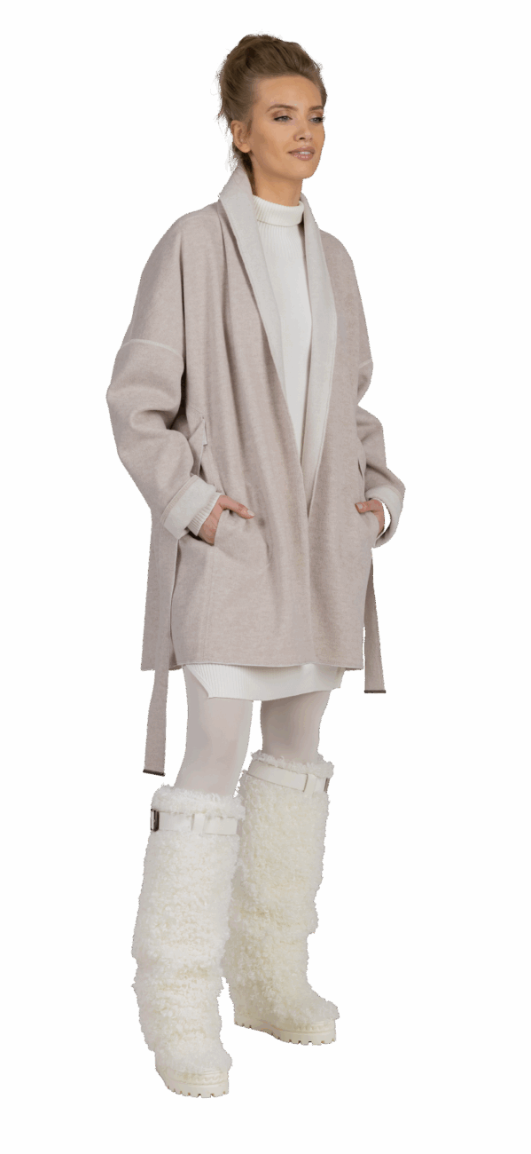 płaszcz-beate-heymann-beżowy wiązany jesienny casualowy modowy butik luisa bydgoszcz