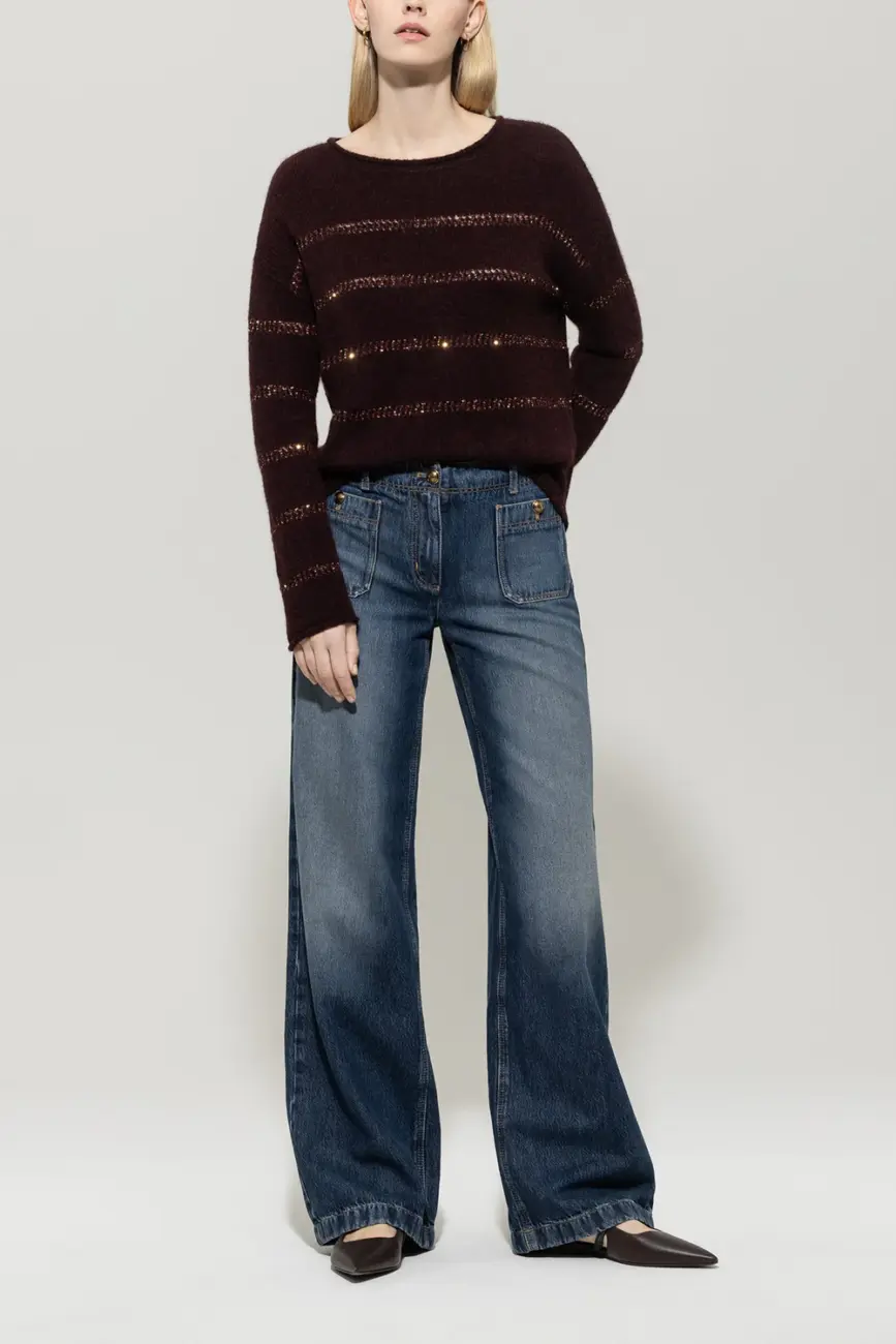sweter-luisa-cerano-premium modowy ekskluzywny burgundowy jesienny lekki wełniany butik luisa bydgoszcz