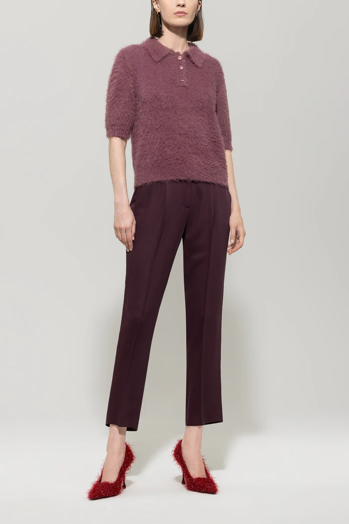 sweter-luisa-cerano-premium jesienny zimowy ekskluzywny fioletowy imitacja futerka polo butik luisa bydgoszcz