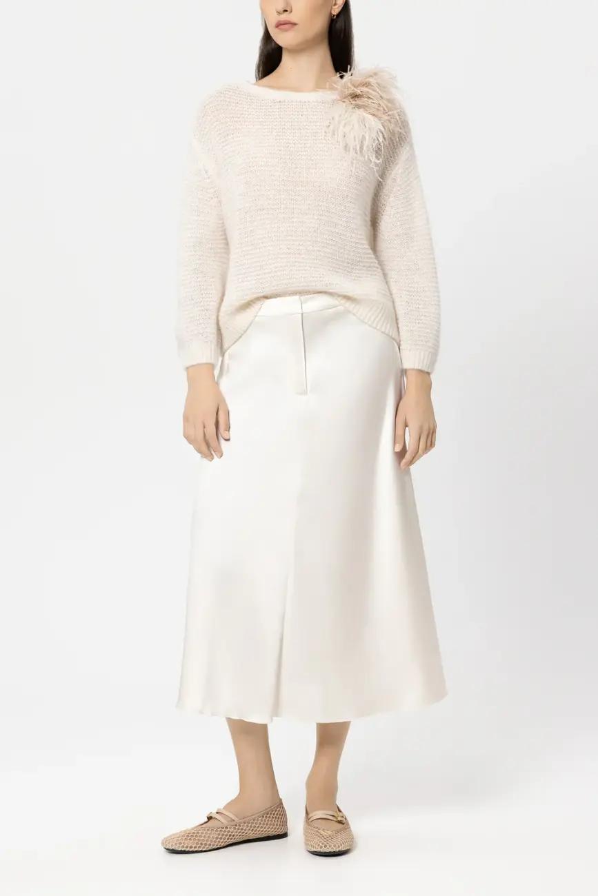 spodnica-luisa-cerano modowa premium kremowa lekka satynowa wiosenna ukośna komfortowa butik luisa bydgoszcz