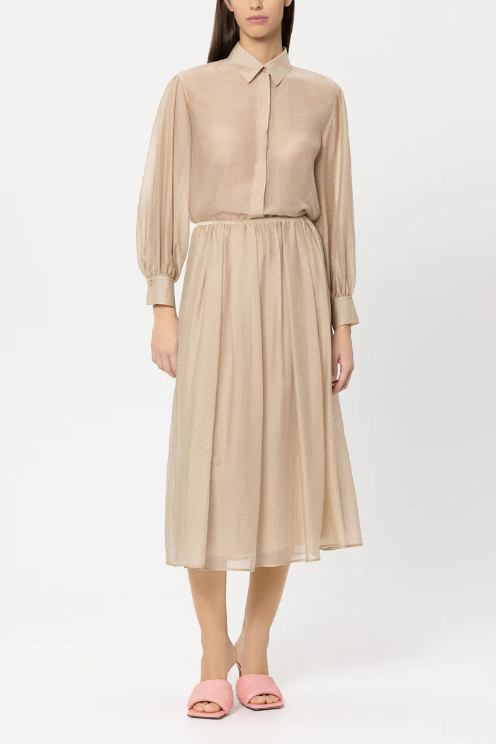 spodnica-luisa-cerano-premium beżowa cekinowa modowa lekka długa wiosenna casualowa butik luisa bydgoszcz