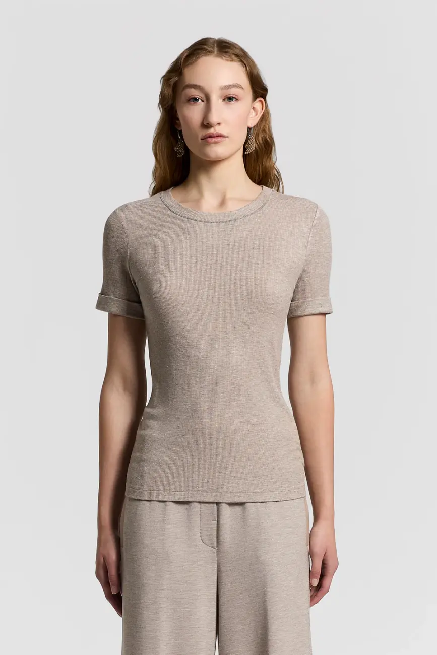 t-shirt-peserico-modowa-dopasowana-melanż-fashion-butik-luisa-bydgoszcz