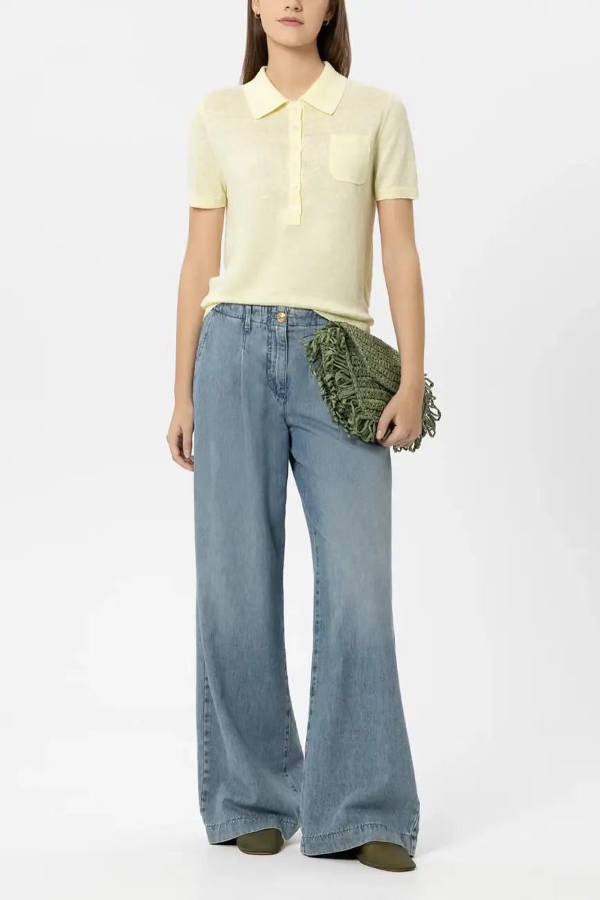 koszulka-luisa-cerano-premium modowa ekskluzywna lniana letnia delikatna żółta pistacjowa butik luisa bydgoszcz