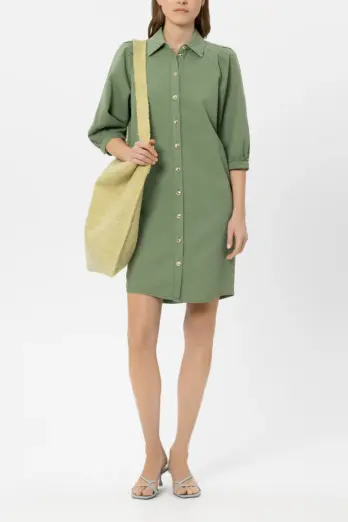 suknia-luisa-cerano-premium komfortowa casualowa koszulowa wiosenna modowa zielona lniana butik luisa bydgoszcz