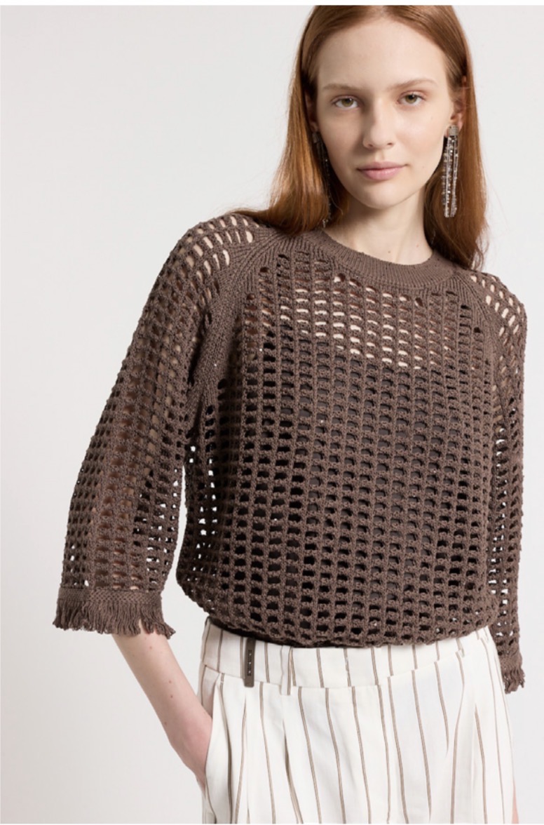 sweter-peserico-bawełniany-ażurowy-cekiny-luksusowy-modowy-letni-butik-luisa-bydgoszcz