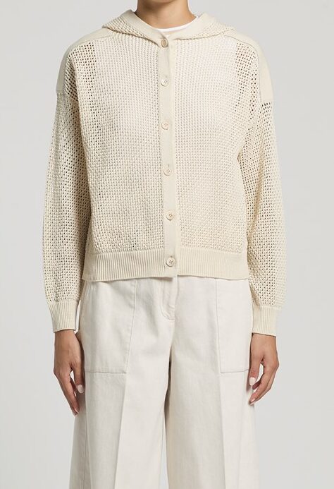 sweter-peserico-premium wiosenny komfortowy ekskluzywny rozpinany ażurowy piaskowy butik luisa bydgoszcz