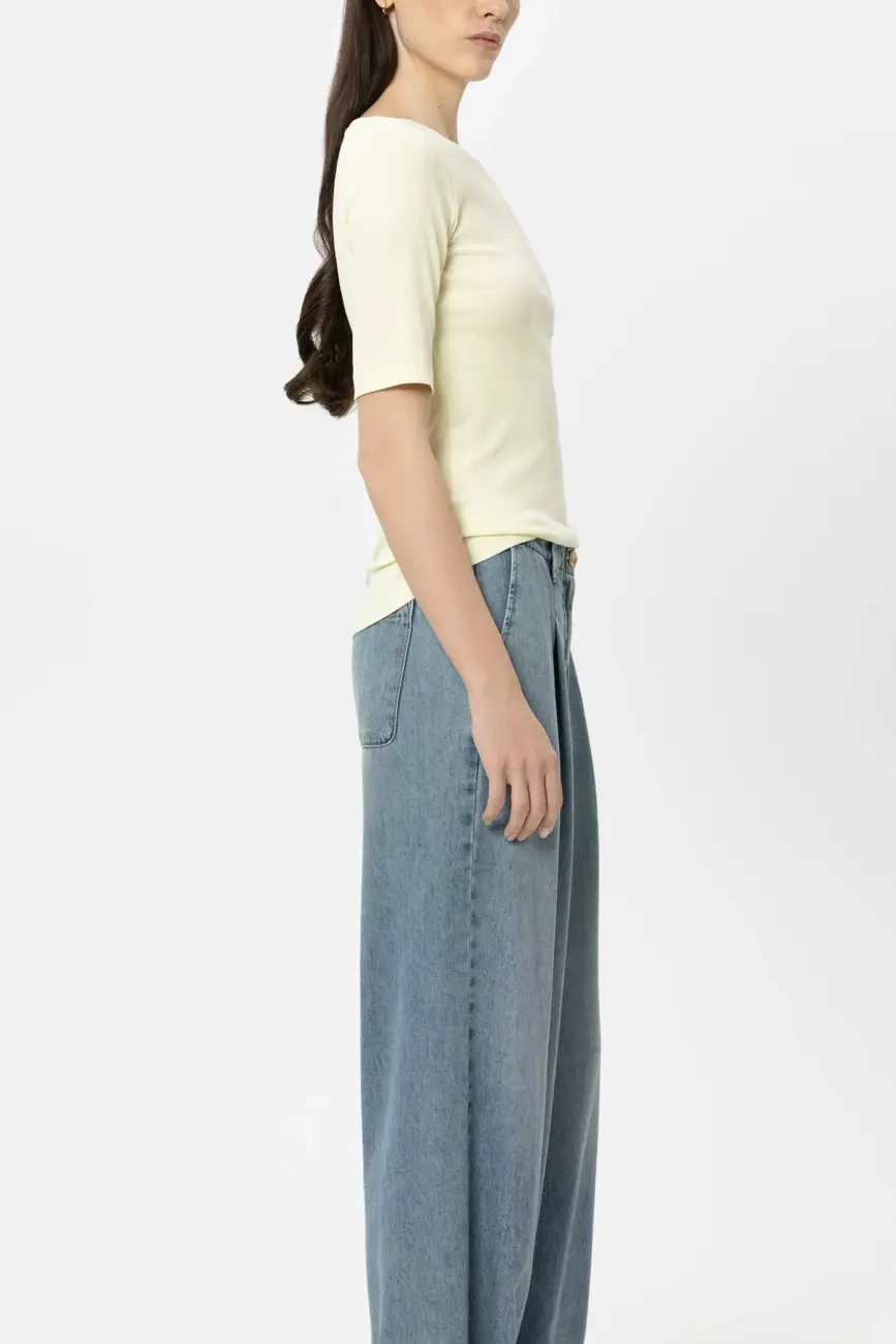 t-shirt-luisa-cerano-bawełna-elastyczny-citrone-żółty-dopasowany-letni-moeodt-butik-luisa-bydgoszcz