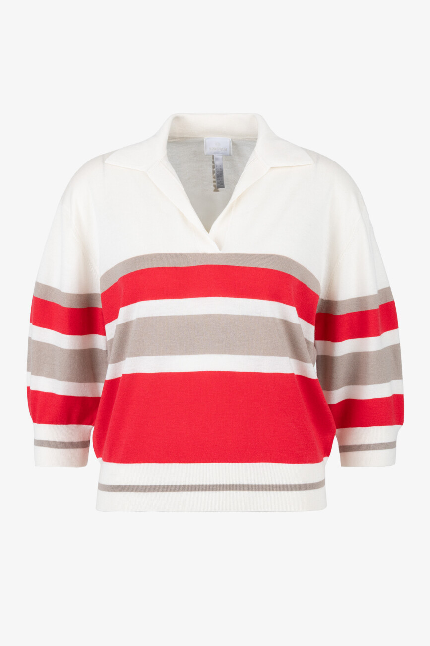 sweter-sportalm-modowy premium wiosenny pasy kolorowy wełniany cienki polo butik luisa bydgoscz