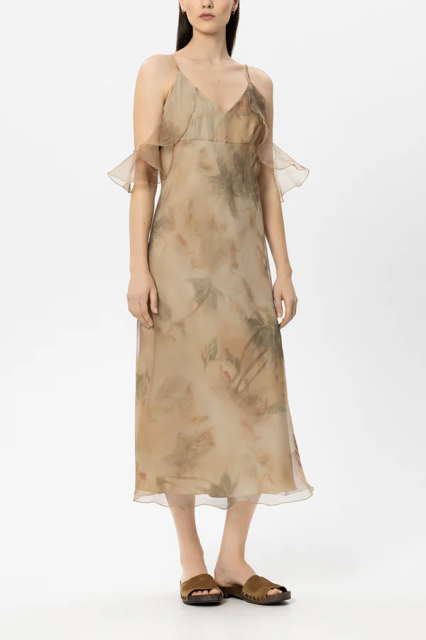 suknia-luisa-cerano-premium modowa midi jedwabna letnia komfortowa beżowa rozkloszowana butik luisa bydgoszcz