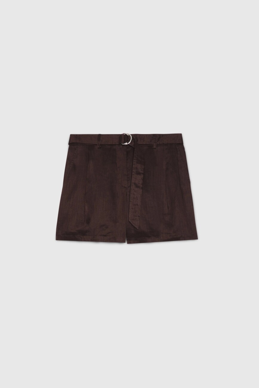 spodenki-ermanno-brązowe-lniane-pasek-modowe-letnie-butik-luisa-bydgoszcz