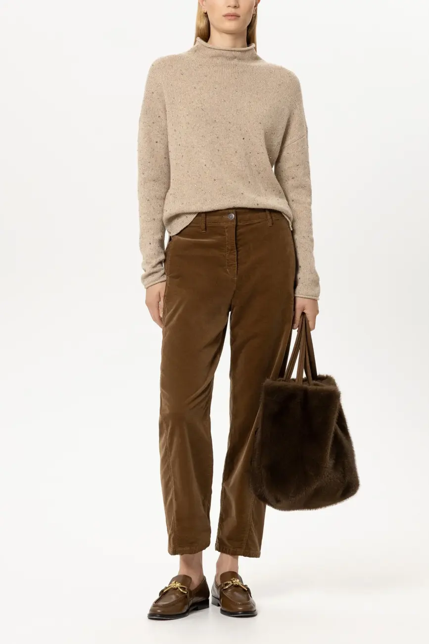 sweter-golf-luisa-cerano-premium beżowy ozdoby modowy jesienny casualowy komfortowy butik luisa bydgoszcz