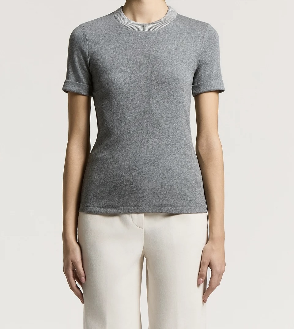 t-shirt-peserico-szary-luksusowy-dopasowany-prążkowany-kobiecy-modowy-butik-luisa-bydgoszcz